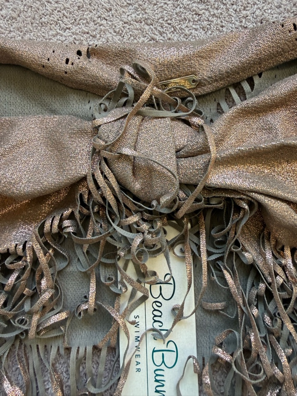 NEW - Beach Bunny - Indian Summer Top - COPPER BRONZE FRINGE - Picture 4 of 5
